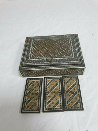 Antique Anglo - Indian Spice Box With Fitted Interior