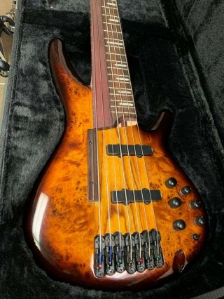Rare Ibanez Sras7 Sr Bass Workshop 7 String Electric Bass Fretted Fretless,  Case
