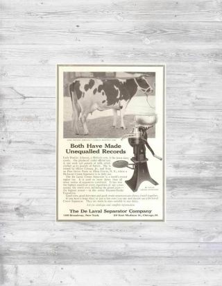 Antique De Laval Cream Separator Holstein Cow Dairy Milk Lady Pontiac Johanna Ad
