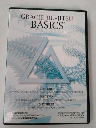 Gracie Jiu - Jitsu Basic 3 Dvd Set With Rorion & Royce Gracie - Rare & Hard To Find