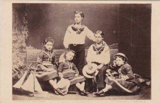 Antique Cabinet Photo - Children Of Prince @ Princess Of Wales