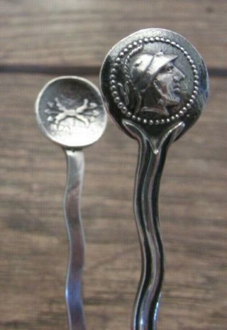 Antique Gorham Sterling Silver Medallion Pattern Sugar Tongs Wavy Handle 2