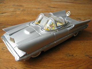 Rare Tin Toy Car Alps Batmobile Lincoln Futura With Friction Engine