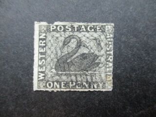 Western Australia Stamps: 1d Black Swan Imperf - Rare (f328)