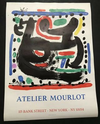 Rare Art Poster Joan Miro Lithograph Atelier Mourlot 1967 York Abstract Art