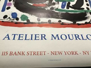 Rare Art Poster Joan Miro lithograph Atelier Mourlot 1967 York Abstract Art 3