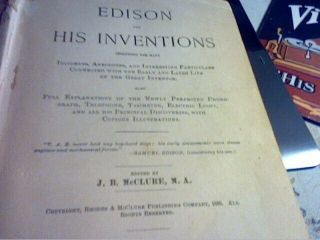 RARE BOOK EDISON AND HIS INVENTIONS - CIRCA 1891 RHODES& MCCLURE 3
