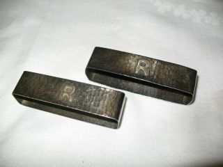 Antique Sterling Arts And Crafts Art Silver Shop Letter R Napkin Rings
