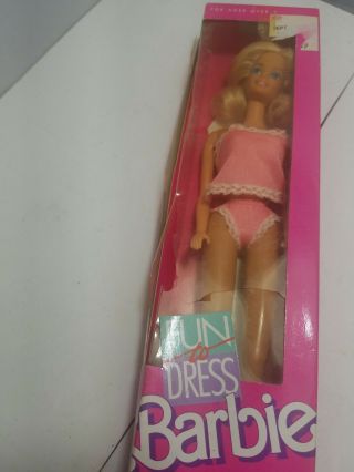 Barbie 1989 MATTEL Fun To Dress Barbie Doll 4808 Vintage Pink Lingerie box 2