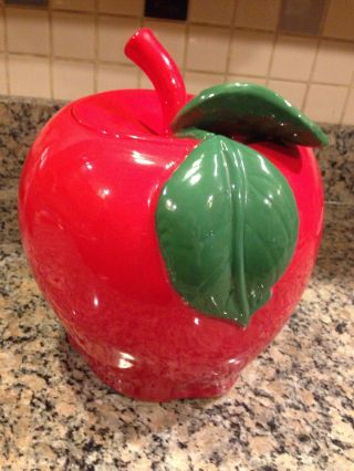Rare Treasure Craft Apple Ceramic Cookie Jar