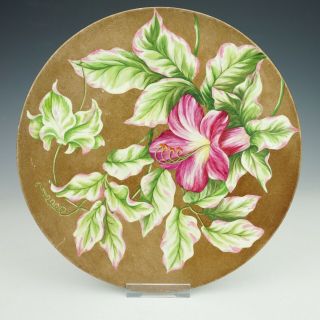Antique Copeland China - Hand Painted Arts & Crafts Botanic Plate - Unusual
