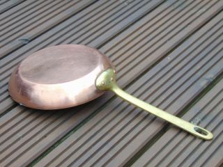 Vintage French 20cm Copper Frying Pan Skillet Bronze Handle Tin Lined