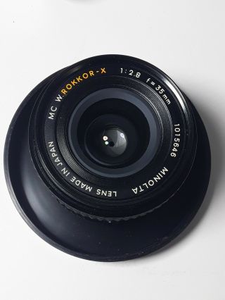 MINOLTA MC W.  ROKKOR - X 35mm f2.  8 Lens - vintage rare 2