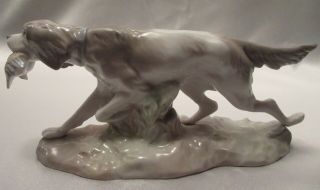 Lladro Figurine Hunting Dog With Quail 308.  13 Issued 1963,  Retired,  Early/rare