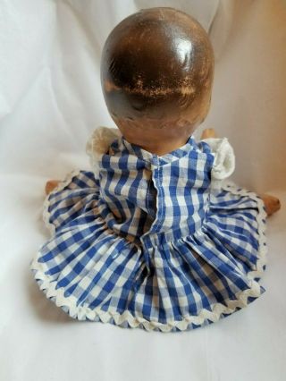 Vintage Composition Baby Doll in Blue Gingham Checked Outfit 10in. 3