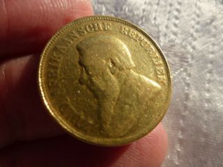 Rare 1893 Paul Kruger South Africa Gold Half 1/2 Pond Coin