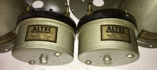 Rare Pair (2) Altec Lansing Corp Speaker Horn 730a Drivers W/ Marked Covers