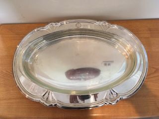 Vintage Serving Tray/platter Silver Plated With Glass Bowl Shek - O Club Hong Kong