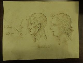 Rare Old Italian Master Drawing Brown Ink Laid Paper