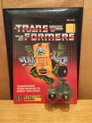Vintage Transformers G1 Brawn 1984 First Series Mosc Not A Reissue