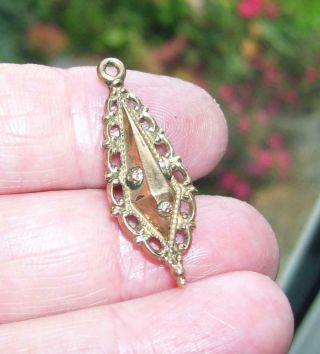 Fine Antique Victorian Solid 9ct Rose Gold Diamond Shaped Drop Pendant