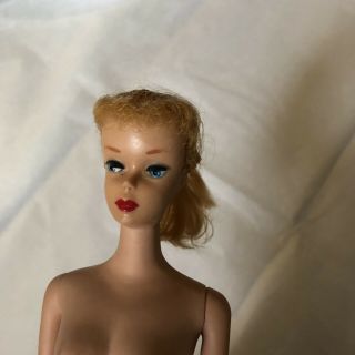 Vintage Barbie Mattel Ponytail Doll 4 Blonde W/ Blue Eyes 1960