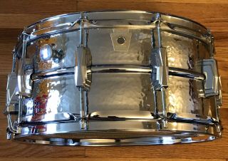 Ludwig (1984 ?) Hammered 6.  5” X 14” Snare Drum Chicago Keystone Badge - Rare