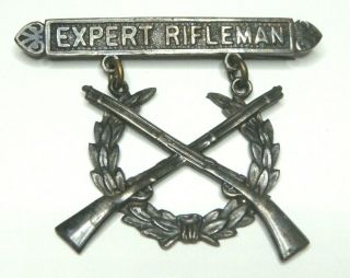 Rare Two Piece Wwi Us Marine Corps Expert Rifleman Qualification Badge Medal