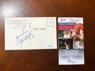 Rare Jsa Heavy Weight Boxing Champion Jack Dempsey Signed Postcard.