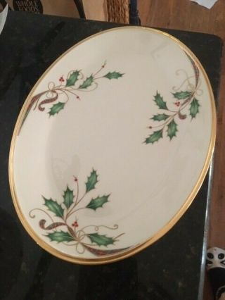 Lenox Holiday Nouveau 14 " Oval Serving Platter - Gold - Rare Looks