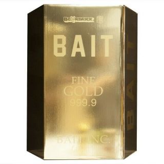 BRAND - BAIT Medicom BE@RBRICK Gold Bar 1000 Bearbrick Figure 2