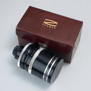 Zoomar 3in (75mm) F/1.  3 Zoomatar C Mount Cinema Lens Very Rare W/ Case Bolex