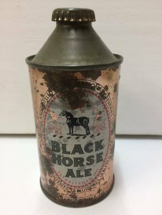 RARE BLACK HORSE ALE Cone Top Beer Can 1940’s With Cap 3