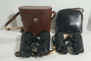 Rare Kern Aarau Focalpin 7,  10 Vtg Swiss 7x50 10x60 Binoculars,  Leather Case
