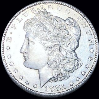 1881 - Cc Morgan Silver Dollar Closely Uncirculated Rare Carson City $1 Coin Nr