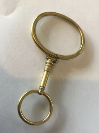 Antique Victorian Rolled Gold Magnifying Glass Loupe @ 1880