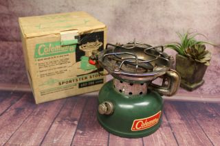 Vintage Coleman 502 Sportster Gas Camping Stove,  W/ Box,  7/81 B57
