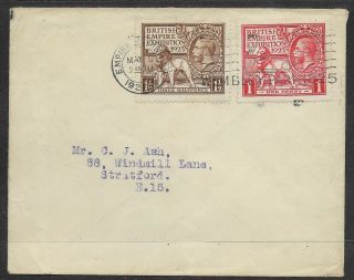 Gb Fdc 1925 Wembley Rare Fdc On Plain Envelope Neat Typed Address Cv£1500