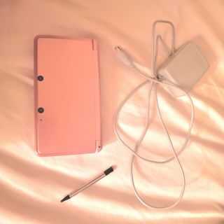 Nintendo 3ds Pink Handheld System With Stylus,  Charger And Game (rarely)