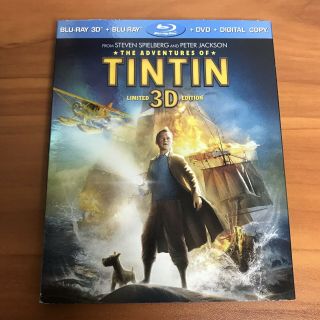 The Adventures Of Tintin W/ Rare Slipcover (3d/blu - Ray/dvd,  2012,  3 - Disc Set)