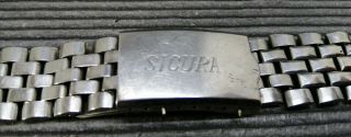 Rare Sicura By Breitling Vintage Watch Bracelet Stainless Steel 18mm 007
