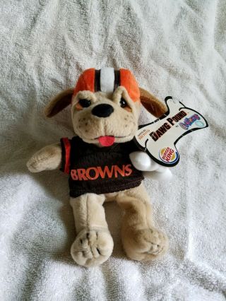 Rare Nfl Cleveland Browns 1999 Burger King Dawg Pound Cool Beans Kids Meal Toy