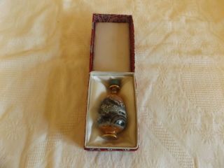 Vintage Chinese Reverse Glass Miniature Painted Snuff / Perfume Bottle Boxed
