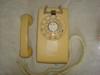 Antique Vintage Western Electric Beige Wall Mount Rotary Telephone 554bmp R83 - 7