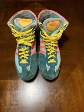 Rare Adidas West German Teal 88 Wrestling Shoes Size 11 - 12