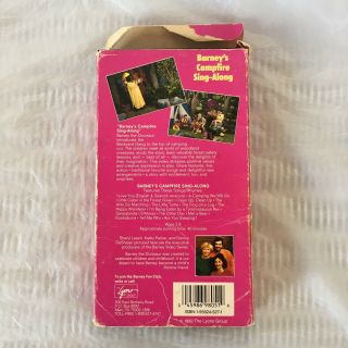 VHS Barney’s Campfire Sing - Along BARNEY Rare 1990 Lyons Group 2