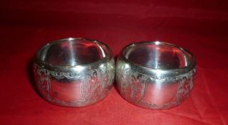 Antique Solid Silver Napkin Rings By Harry Hayes,  Birmingham 1902