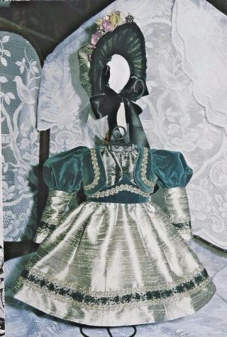 20&21 " Antique French Doll Victorian Dress/jacket Bonnet Underwear Pattern German