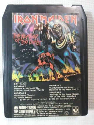 Iron Maiden Number Of The Beast Rare 8 Track Tape Shape