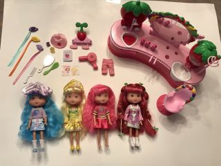 Rare 2006 Strawberry Shortcake Fruity Beauty Salon Playset Dolls Playmates